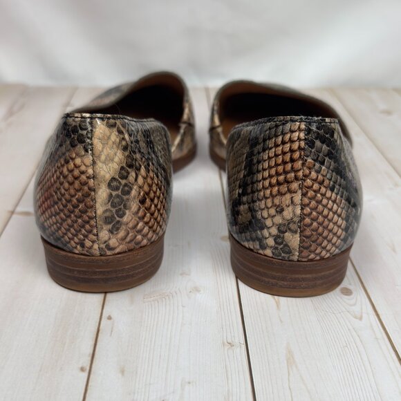 Madewell Marisa Embossed Snakeskin Leather d’Orsay Flats - Neutral - Size 9 - Picture 6 of 13